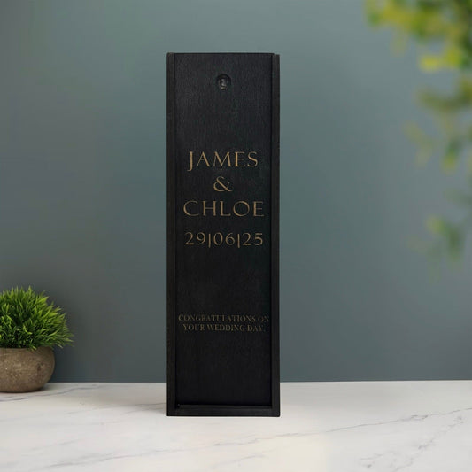 Personalised Wooden Wine Gift Box for Weddings, Birthdays & Anniversaries The Crafty Bonobo The Crafty Bonobo Wine box