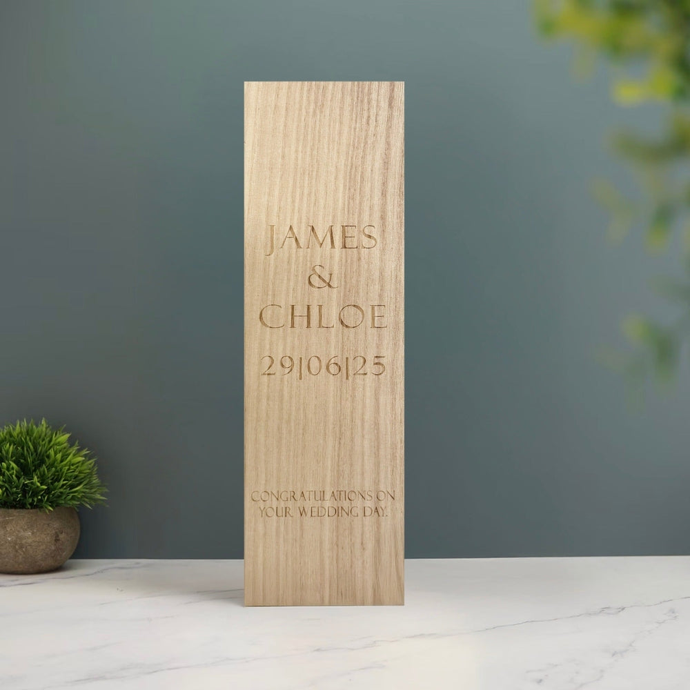 Personalised Wooden Wine Gift Box for Weddings, Birthdays & Anniversaries The Crafty Bonobo The Crafty Bonobo Wine box