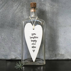 🖤 Porcelain Hanging Heart – Love, Laughter, Happy Ever After The Crafty Bonobo 2