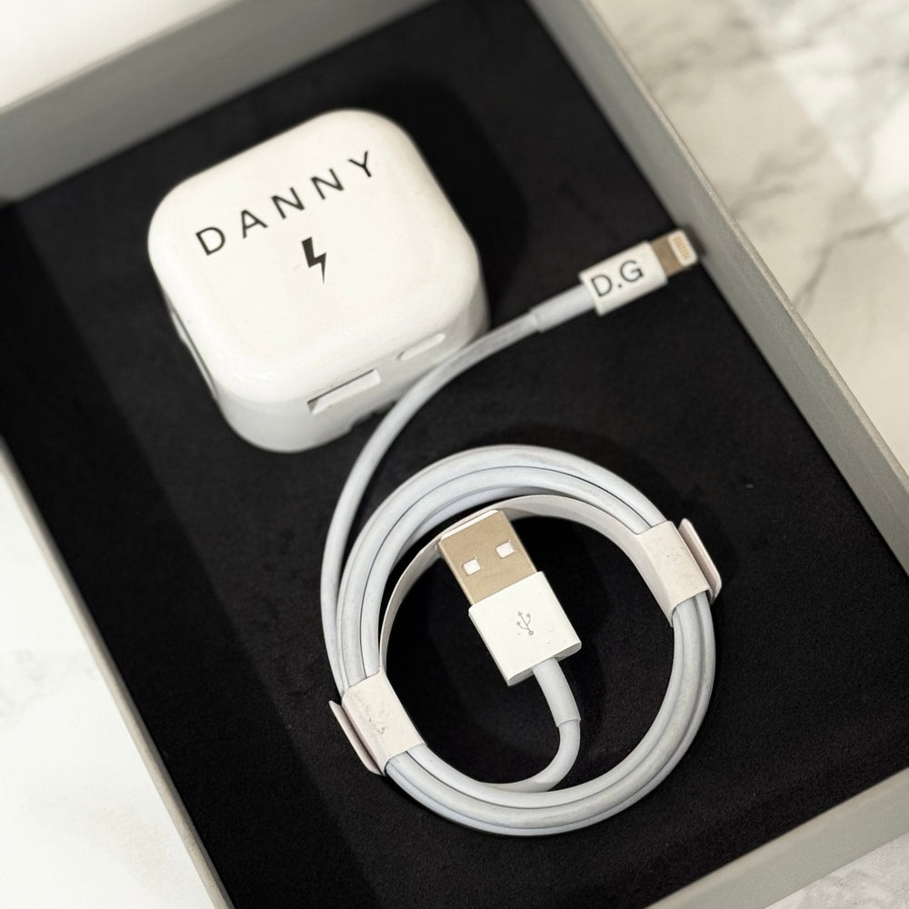Premium Personalised Charging Cable Set – USB-C to Lightning, USB-A to Lightning or USB-C to USB-C | Fast Charge | 1m or 2m The Crafty Bonobo The Crafty Bonobo Phone accessories