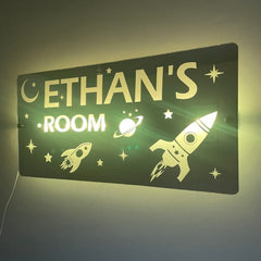 Space Theme Children’s Personalised LED Mirror The Crafty Bonobo LED Mirror Sign 5