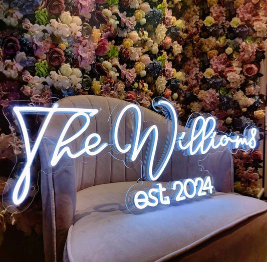 Surname Neon Sign | Wedding Neon Sign | Wedding Decor The Crafty Bonobo Neon Sign 1
