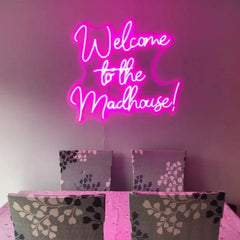 Welcome To The Madhouse Neon Sign The Crafty Bonobo Neon Sign 4
