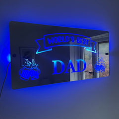 World’s Best Dad LED Mirror Sign with remote | Gifts For Dad | Father’s Day The Crafty Bonobo LED Mirror Sign 2