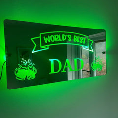 World’s Best Dad LED Mirror Sign with remote | Gifts For Dad | Father’s Day The Crafty Bonobo LED Mirror Sign 5