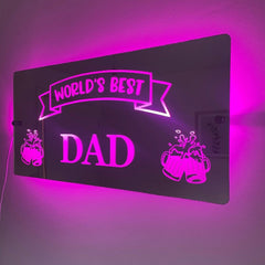 World’s Best Dad LED Mirror Sign with remote | Gifts For Dad | Father’s Day The Crafty Bonobo LED Mirror Sign 7