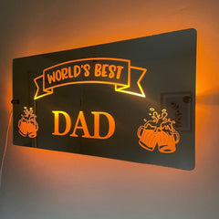 World’s Best Dad LED Mirror Sign with remote | Gifts For Dad | Father’s Day The Crafty Bonobo LED Mirror Sign 6