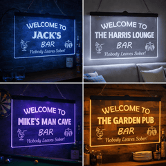 Personalised Colour-Changing Hanging LED Sign – Custom Bar, Man Cave & Home Decor Light