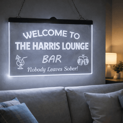 Personalised Colour-Changing Hanging LED Sign – Custom Bar, Man Cave & Home Decor Light