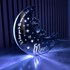 Personalised Moon & Stars LED Mirror Light – Perfect Mother’s Day Gift