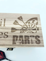 Personalised Wooden Darts Storage Box – Custom Engraved Gift for Darts Players