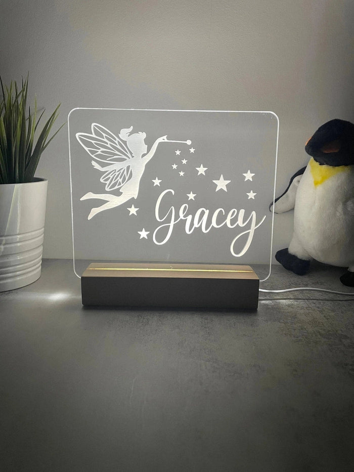 Custom Children’s LED Night Lamp | Fairy The Crafty Bonobo LED Signs 1