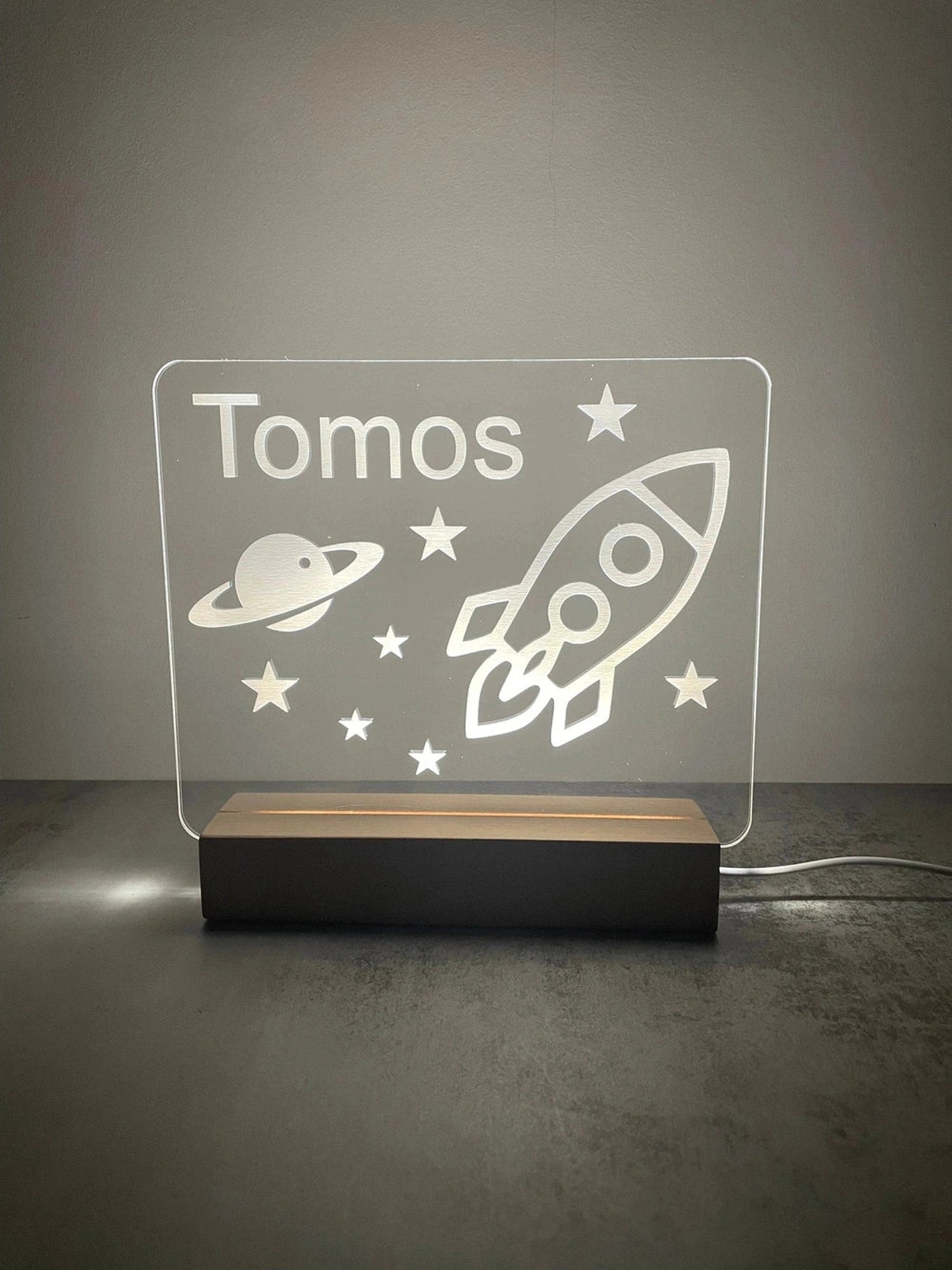 Custom Children’s LED Night Lamp | Rocket Ship The Crafty Bonobo LED Signs 3