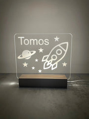 Custom Children’s LED Night Lamp | Rocket Ship The Crafty Bonobo LED Signs 3