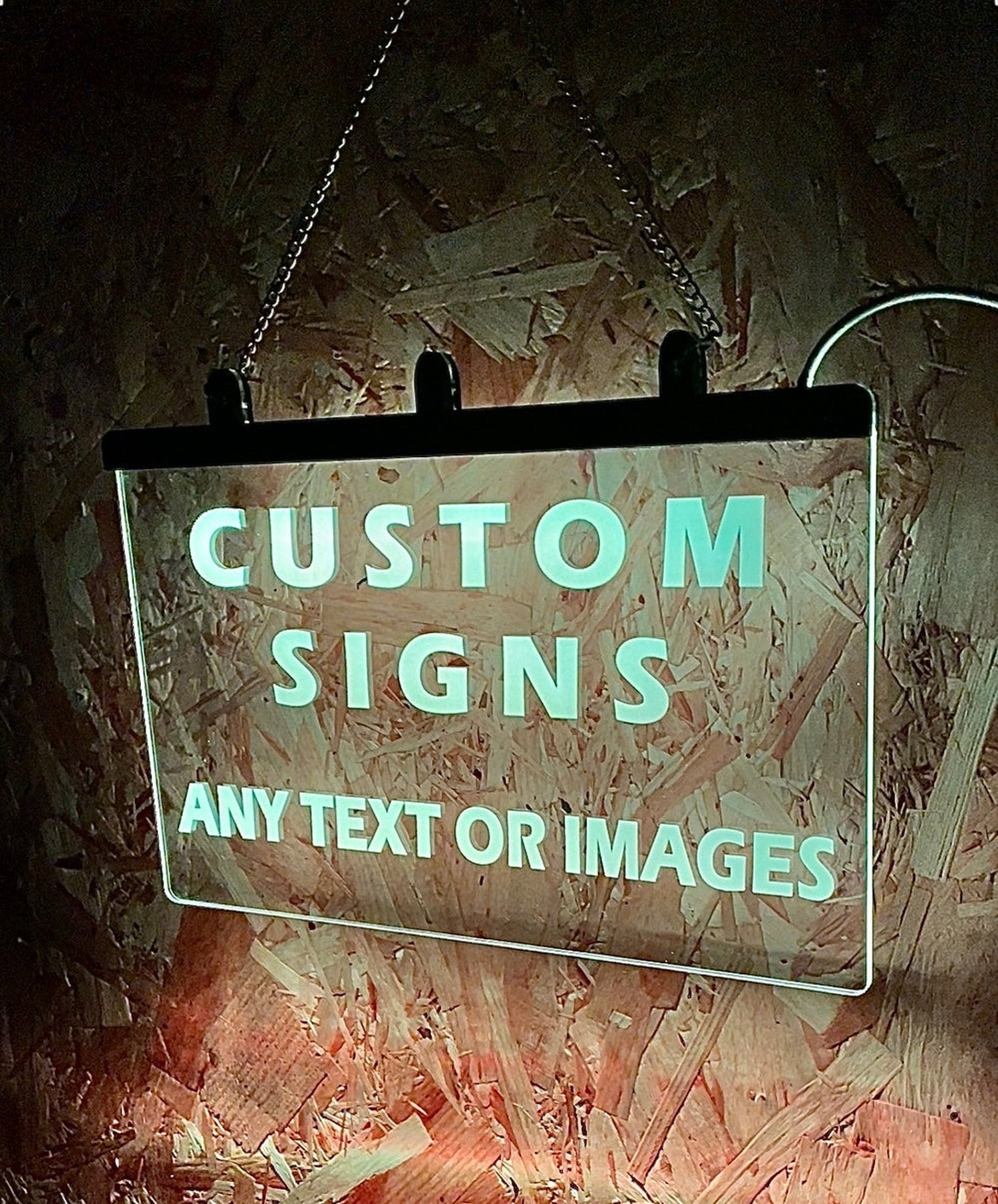 Custom Design Colour Changing Hanging LED Sign The Crafty Bonobo LED Signs 1