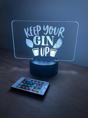 Keep Your Gin Up LED Bar Man Cave Sign The Crafty Bonobo LED Signs 1