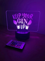 Keep Your Gin Up LED Bar Man Cave Sign The Crafty Bonobo LED Signs 4