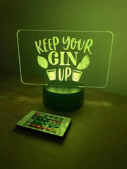 Keep Your Gin Up LED Bar Man Cave Sign The Crafty Bonobo LED Signs 3