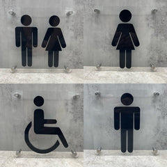Male & Female 3D Toilet Sign Restroom Plaque The Crafty Bonobo Toilet Signage 3