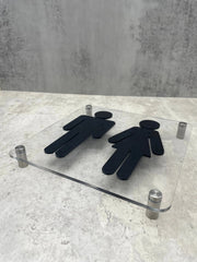 Male & Female 3D Toilet Sign Restroom Plaque The Crafty Bonobo Toilet Signage 2