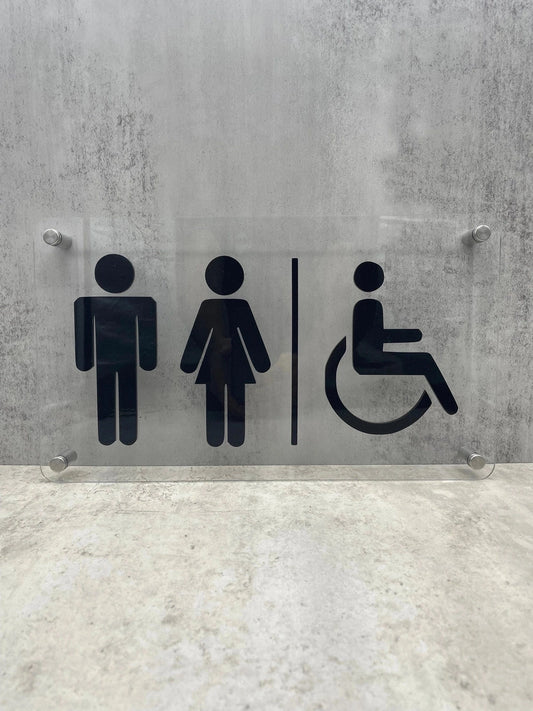 Male Female & Disabled 3D Toilet Sign Restroom Plaque The Crafty Bonobo Toilet Signage 1