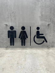 Male Female & Disabled 3D Toilet Sign Restroom Plaque The Crafty Bonobo Toilet Signage 1