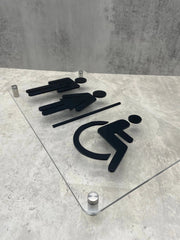 Male Female & Disabled 3D Toilet Sign Restroom Plaque The Crafty Bonobo Toilet Signage 2