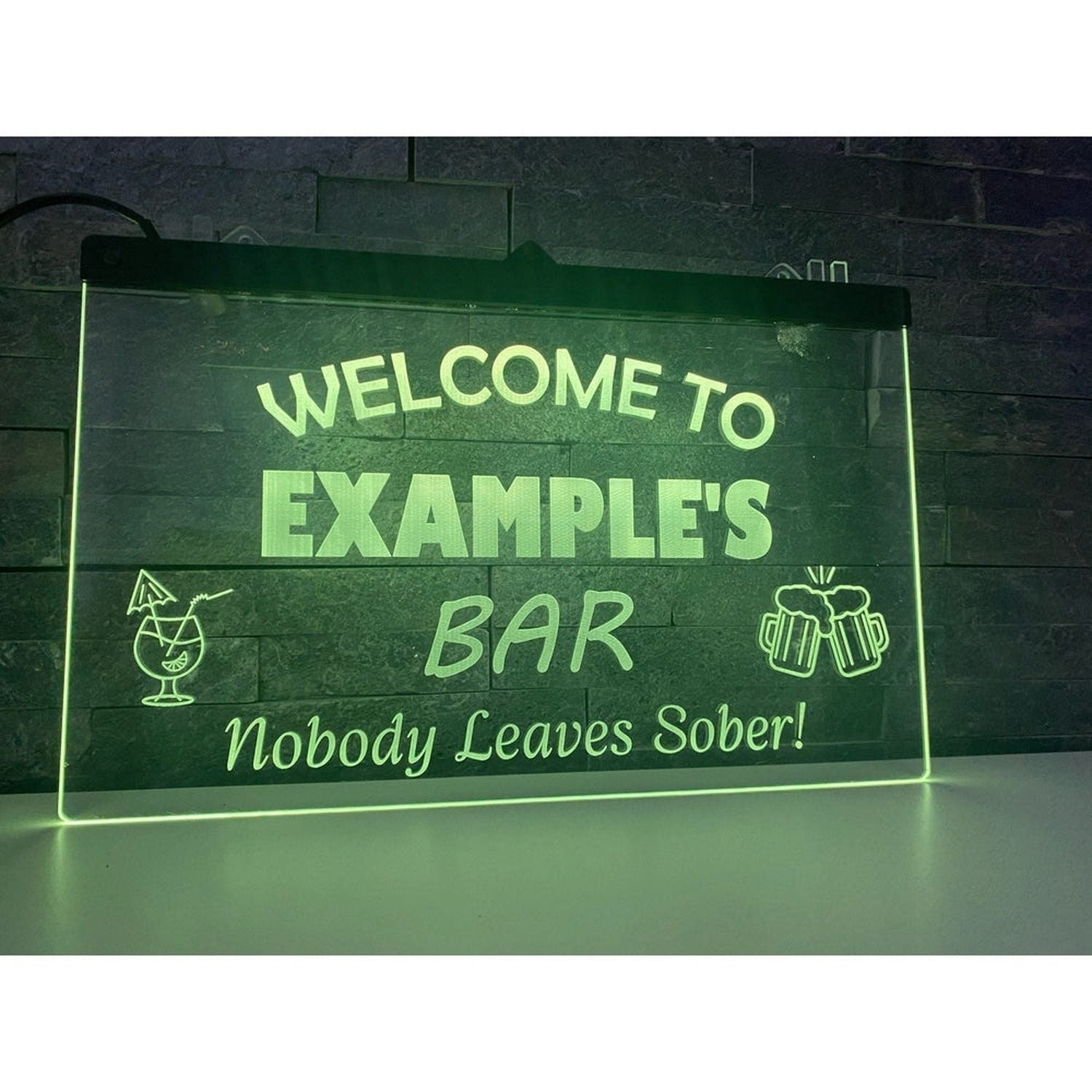 Personalised Colour-Changing Hanging LED Sign – Custom Bar, Man Cave & Home Decor Light The Crafty Bonobo LED Signs 4