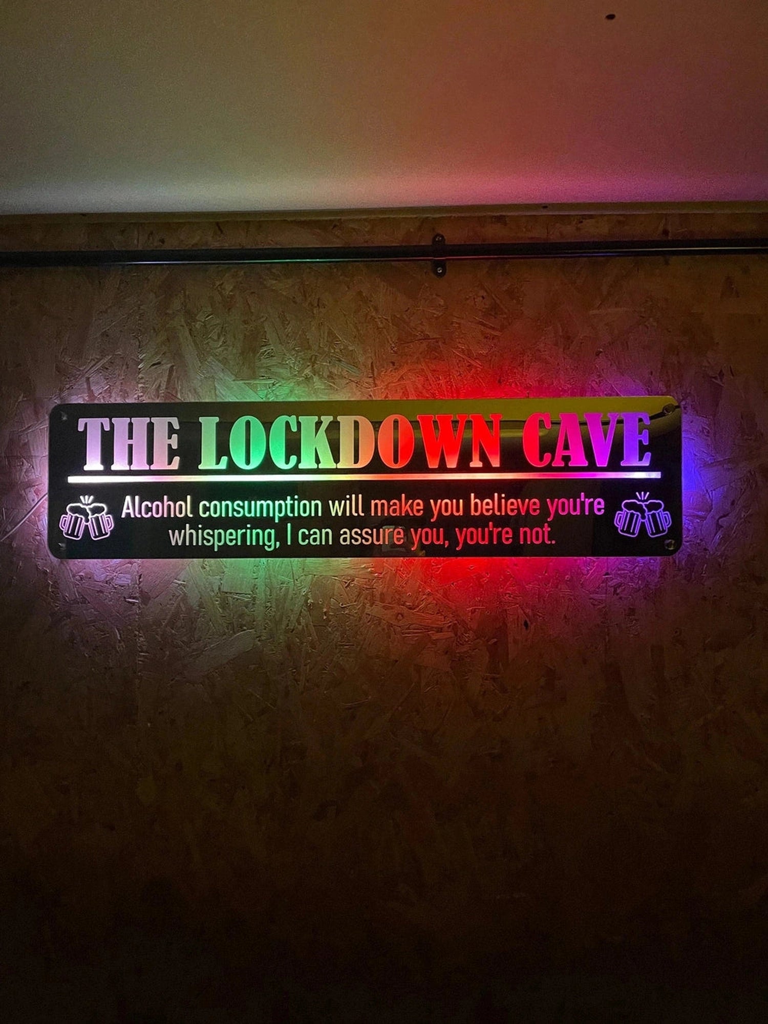 Personalised LED Mirror Bar Sign The Crafty Bonobo LED Mirror Sign 8