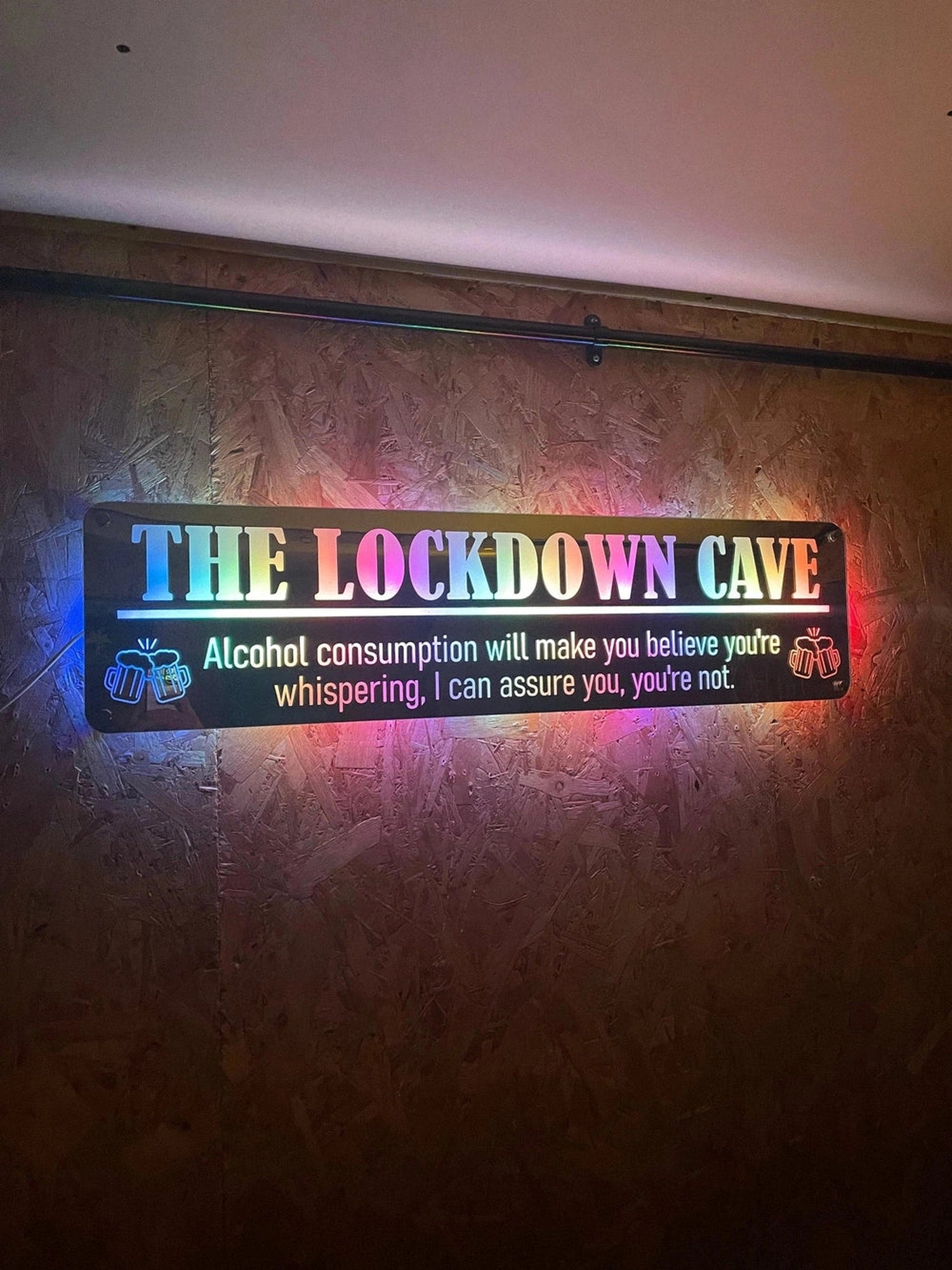 Personalised LED Mirror Bar Sign The Crafty Bonobo LED Mirror Sign 2
