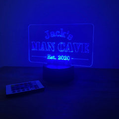 Personalised Man Cave Acrylic LED Sign The Crafty Bonobo LED Signs 2