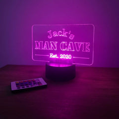 Personalised Man Cave Acrylic LED Sign The Crafty Bonobo LED Signs 3