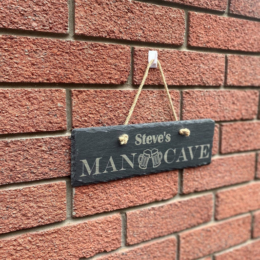 Personalised Man Cave Slate Sign The Crafty Bonobo Slate sign 2