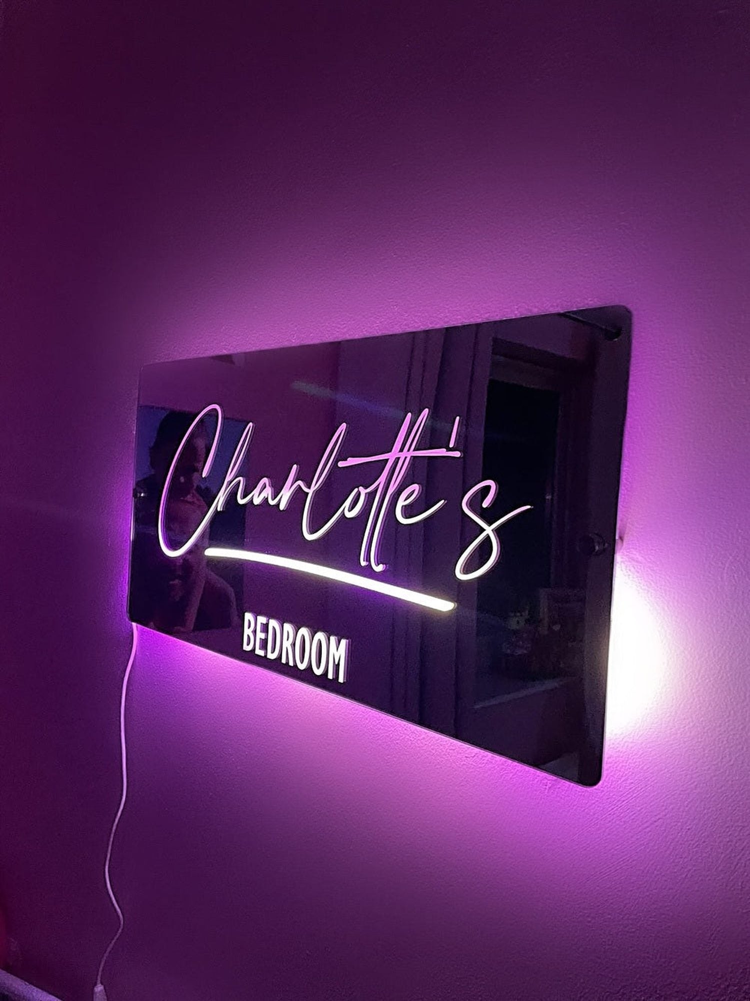 Sign Led Mirrow Personalised Name Mirror LED Light Sign – The Crafty Bonobo