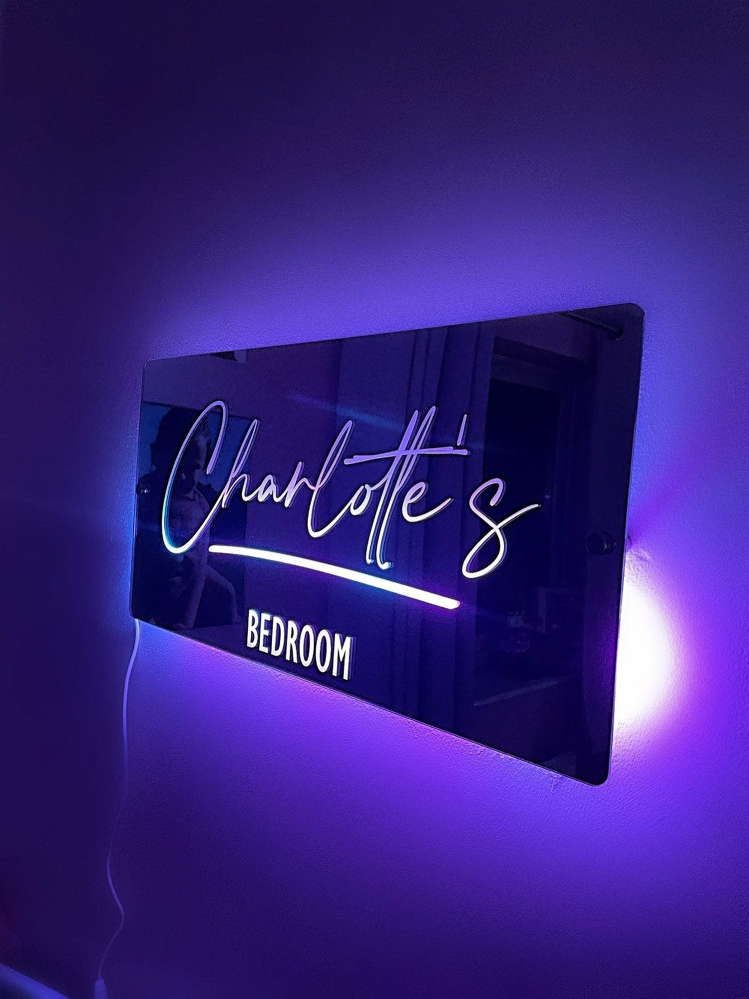 Sign Led Mirrow Personalised Name Mirror LED Light Sign – The Crafty Bonobo