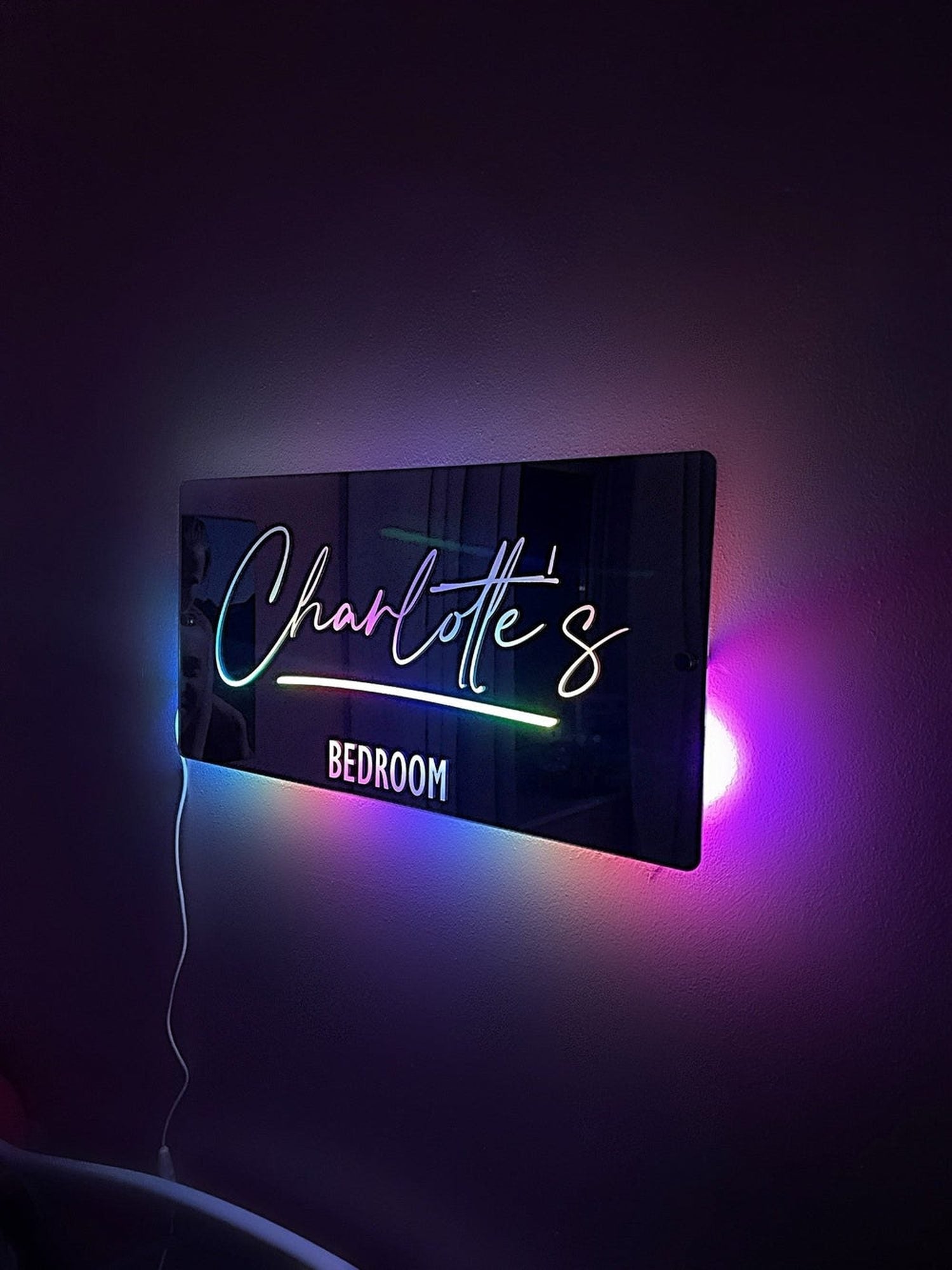 Sign Led Mirrow Personalised Name Mirror LED Light Sign – The Crafty Bonobo