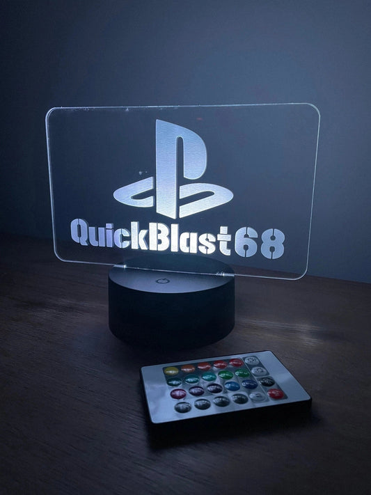 Personalised Playstation Gamer Tag LED Sign The Crafty Bonobo LED Signs 1