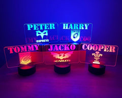 Personalised Rugby LED Sign Light The Crafty Bonobo LED Signs 1