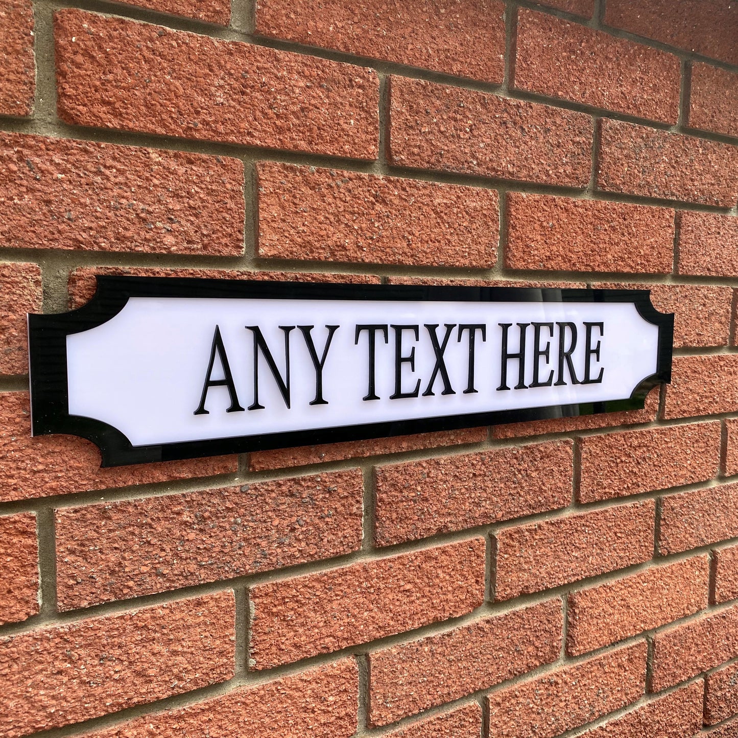 Personalised 3D street sign made from durable acrylic so suitable for indoor and outdoor use. 