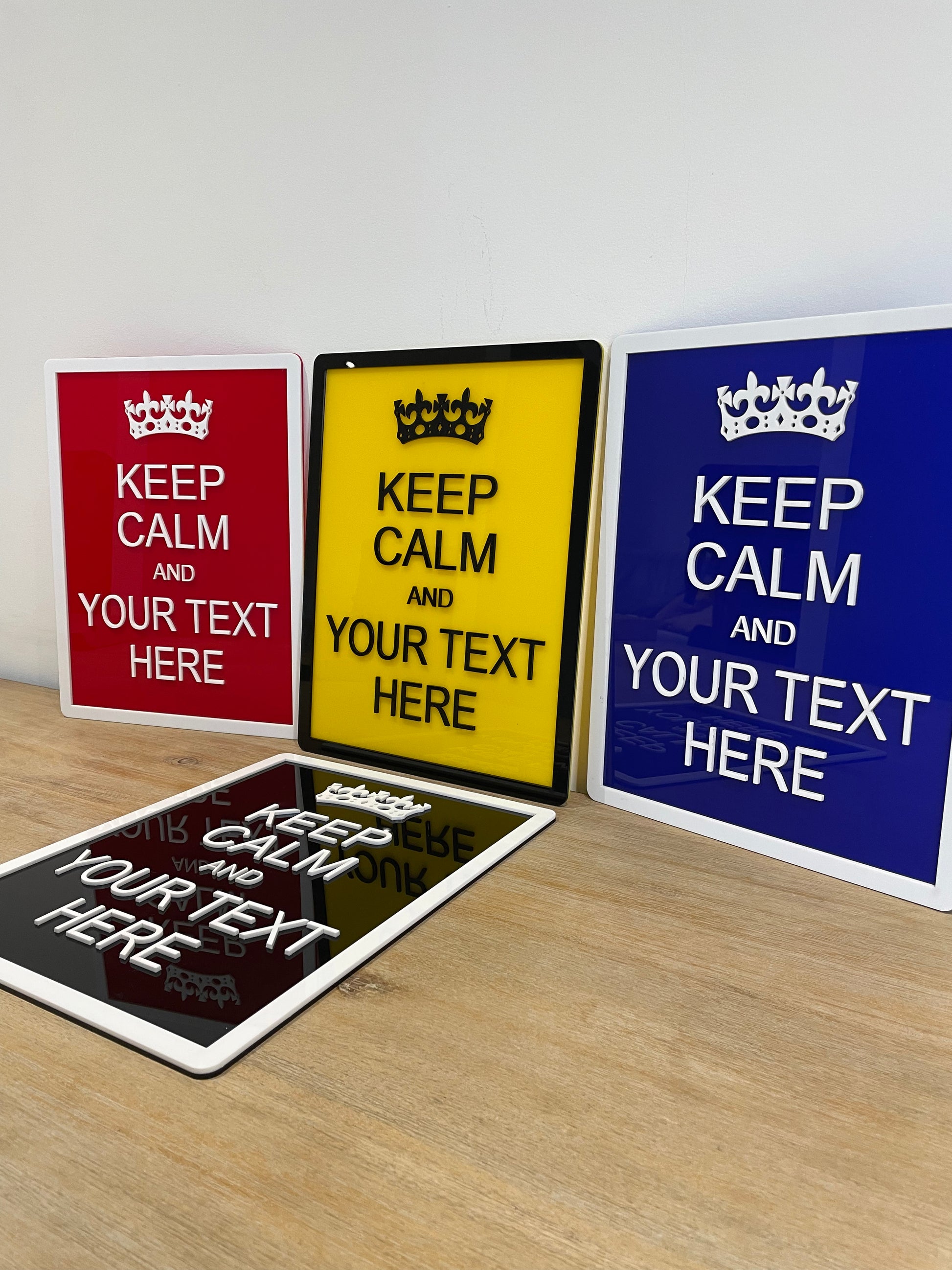 personalised keep calm sign any text and various colours