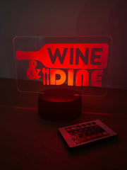 Wine & Dine LED Bar Sign