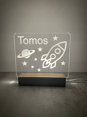 Custom Children’s LED Night Lamp | Rocket Ship