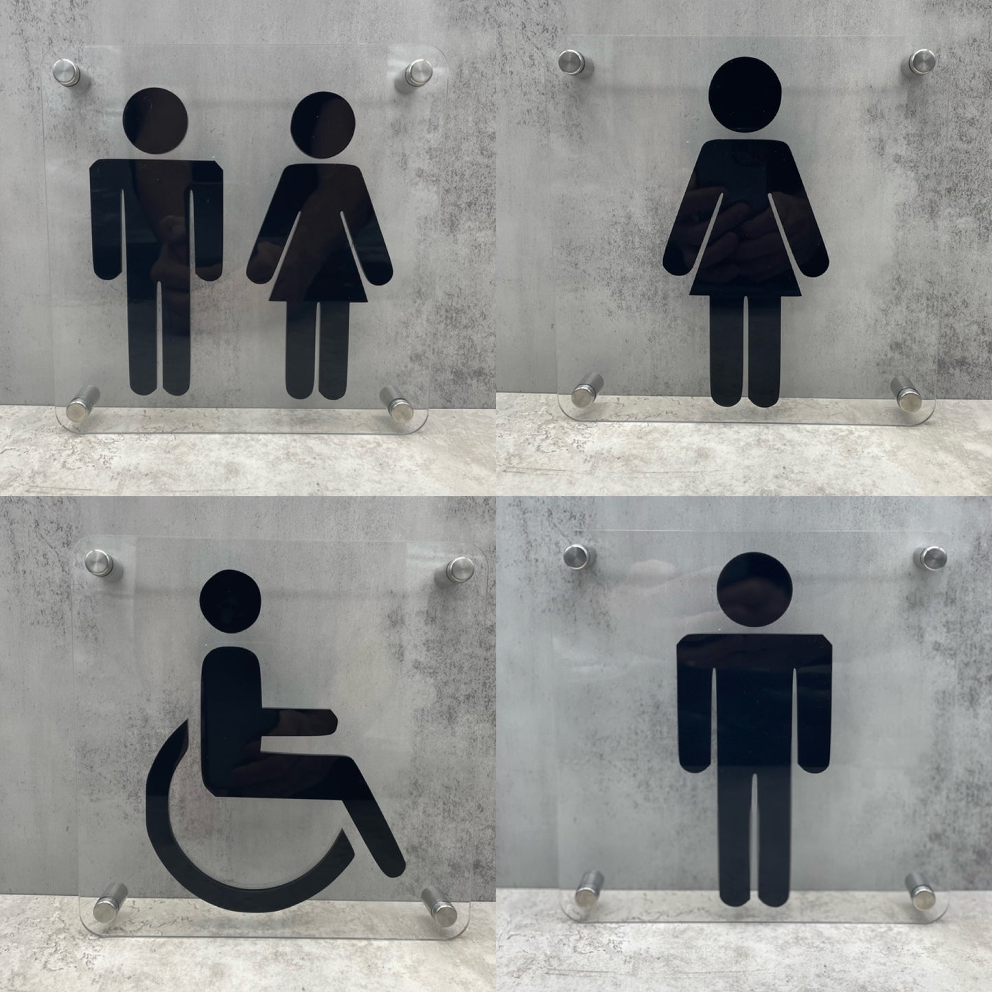 Male Female & Disabled 3D Toilet Sign Restroom Plaque