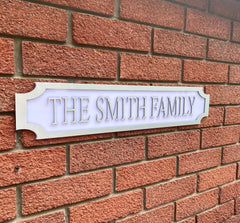 Personalised Family Name Street Sign – Custom Acrylic Plaque for Home, Driveway & Garden