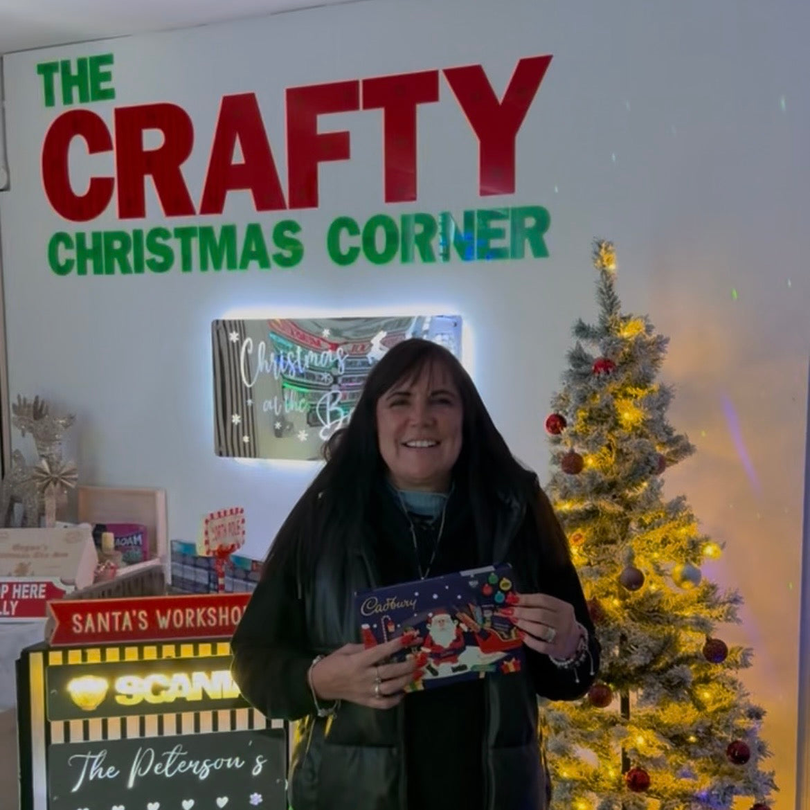 The Crafty Christmas Corner display with tree